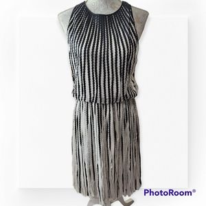 Anthropologie Geisha Designs Old Money Black and White Dress size 10